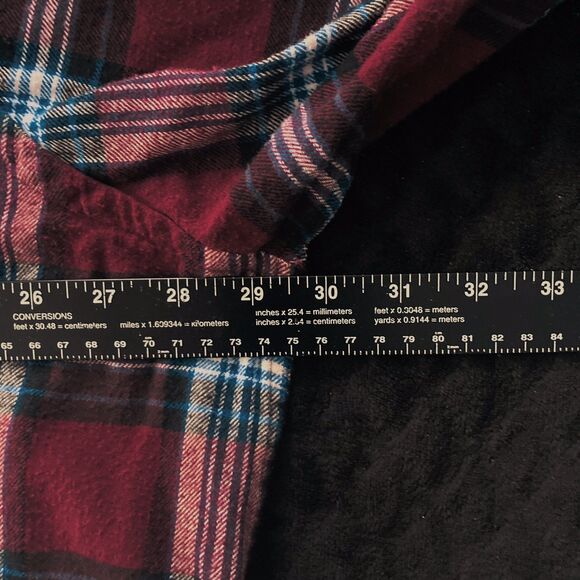 Flannel Shirt Plaid KingSize Mens Size 4XLT Dark Red Cabin Core Cabin Rugged - Picture 3 of 5